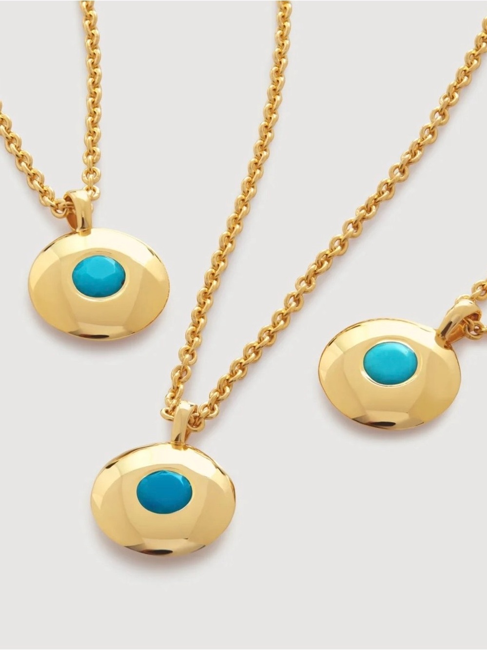 **NWT**MONICA VINADER Gold Vermiel Birthstone Necklace with Turquoise (December) - Picture 6 of 6